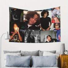 2D Flat, 1pc Horizontal Hip-Hop Osama Tapestry Wall Hanging - Urban Rap Music Icon Poster, Horizontal Bedspread Cloth For Modern 3x5 Feet (90x150cm) - Cultural Statement Piece For Fans & Collectors, 2D Flat - 彩色 - 查看 5