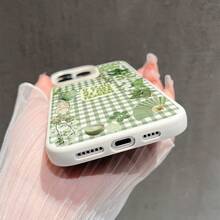 Funda para Teléfono - Una elegante funda para teléfono con un fondo verde a cuadros con mariposas y flores, adecuada para iPhone 17/17Pro/17Promax/17Air/16/16Pro/16Promax/16Plus/15/15Plus/15Pro/15Promax/14/14Pro/14Promax/13/12/11.Es duradero - color - Ver 7