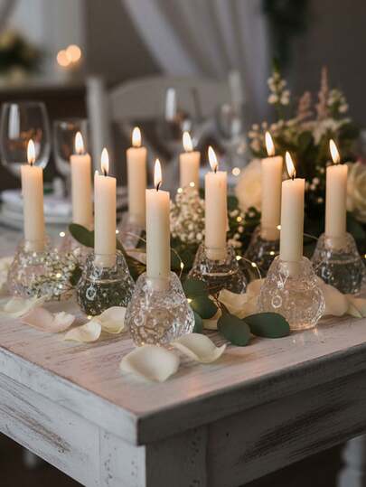 Chân nến thủy tinh hình quả dâu tây trang trí, phụ kiện bàn ăn tối lãng mạn, khung cảnh lãng mạn, thích hợp trang trí nhà cửa, đám cưới, tiệc tối, Giáng sinh, mùa thu, Lễ Tạ ơn và các dịp đặc biệt khác.