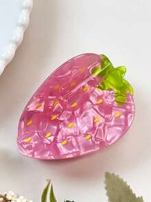 1 pieza Pasador de pelo con fresa dulce, un accesorio de cabello femenino, un tocado refrescante de verano, ligero y no pesado para el cabello - Multicolor - Ver 11
