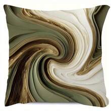1PC Retro Geometric Pillowcase, Double-Sided Printed, Designed In Green, Orange, And Black, Suitable For Decorating Sofas, Bedrooms, Or Offices, Featuring Bright Colors And Geometric Patterns, Machine Washable, Without Pillow Core - Multicolor - View 6