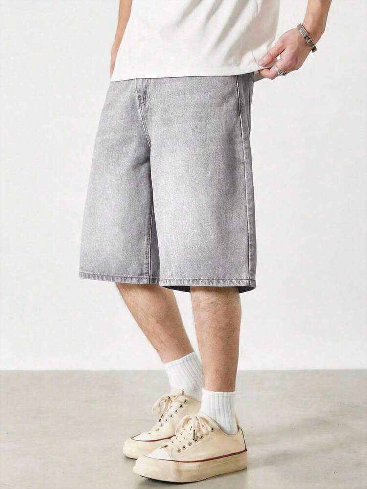 European And American Teenage Boys' Black Fashionable Casual Denim Shorts - Light Grey - View 4