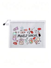 Makeup Bag With Makeup Pattern, Mesh Bag,Multifunctional Cosmetic Pouch, For Clips, Headbands,Red Air Cushion Storage Portable Storage Bag, Makeup Bag, Skincare Bag, Travel Essentials, Dormitory Supplies, Bathroom Storage, Jewelry Storage, Lip Oil And Cosmetics Storage Bag School Supplies Pouch ,Make Up Bag Holiday Essentials, Makeup Storage,Wedding Bride Gifts, Mother Gifts, Birthday Gifts, Gifts For Friends And Teachers - Multicolor - View 19