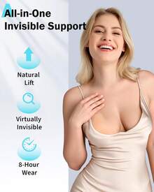 Sticky Bra For Women, Push Up Adhesive Bras, Invisible Backless Strapless Silicone, Spoon Shape Thin Edge - Gầy - Xem 3