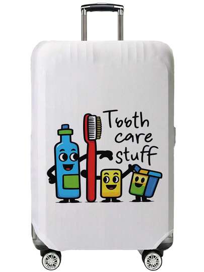 Husă de protecție pentru bagaje cu litere creative, husă anti-praf pentru valiză cu graffiti artistic, potrivită pentru bagaje de 18-32 inch, extrem de elastică cu funcții duble de protejare a bagajelor (anti-zgârieturi, anti-praf) și de decorare a bagajelor (transformarea unei valize obișnuite într-una personalizată)