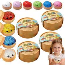 Dumpling Squishies,Giant Glitter Dumpling,Colorful Sensory Toys Stress Relief Ball,Soft Squeeze Decompression Dough Gift For Adults,Easter Basket Stuffers (B-Pink, 1PCS) - 隨機*4 - 查看 7