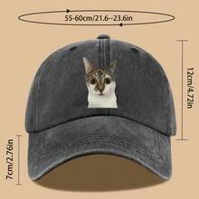 A Quirky And Cute Internet-Famous Cat Printed Baseball Cap That Is Lightweight, Comfortable, And Breathable. This Stylish And Easy Cap Is Suitable For Both Men And Women, With An Adjustable Size. It'S Perfect For Truck Driver Dads - màu đen - Xem 3