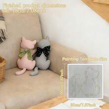 3pcs Cute Cat Doll Sewing Template, Reusable PET Template, Easy For Adult DIY Hobbyists And Beginners, Can Make Desktop And Home Decor, Perfect Gift For Couples Or Individuals - YK416 - View 3