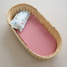Infant Cradle Fitted Sheet, Double-Layer Gauze Cradle Mattress Cover, Removable & Washable - Multicolor - View 12