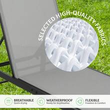 Outdoor Chaise Lounge Chairs With Aluminum Frame And Breathable Fabric, 5-Position Adjustable Pool Lounge Recliner Chairs, Portable Design For Poolside, Patio, Deck, Backyard, Lawn & Beach, Camping - Light Gray - View 6