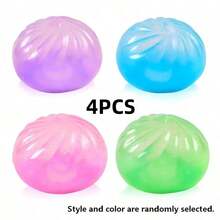 Juguete apretable de color aleatorio en forma de bollo al vapor, pelota de estrés de masa, juguete de cocina realista, herramienta favorita para aliviar la presión - Multicolor - Ver 12