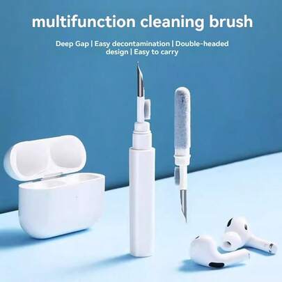 1pc Wireless Earphone/Phone Cleaning Pen - Earphone Cleaning Brush - Multi-Function Cleaning Tool For Earbuds Cleaning (Black Or White)