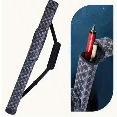 1pc High-Quality Billiard Cue Case, Durable PU Handbag With 2 Holes Design To Safely Accommodate 1 Cue Stick And 1 Tip, Suitable For American 9-Ball And Pool Players