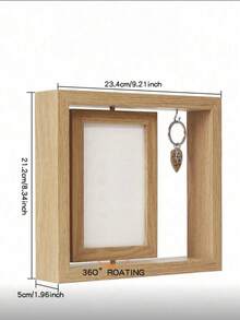 6-Inch Dual-Sided Rotating Wooden Photo Frame - Modern Minimalist Design With Heart-Shaped Pendant, Multifunctional Desktop Decor Suitable For Home, Office And Holiday Gifts - 7 Inches - View 4