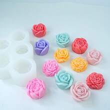 1 khuôn làm nến và sáp hình hoa 5 trong 1 tự làm, bao gồm hoa hồng, hoa mẫu đơn và các hình dạng khác, thích hợp cho xà phòng, đất sét nhựa, thạch cao và các dự án thủ công khác. - 5 bông hoa - Xem 8