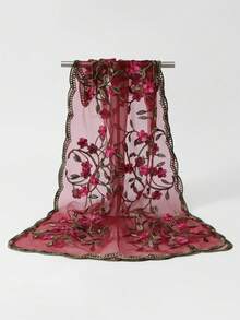 1pc Spring New Embroidered Women's Long Scarf, Shawl, Breathable & Skin-Friendly, Suitable For Travel, Photo Shooting, Daily Casual Wear,Beach,Holiday - Multicolor - View 3