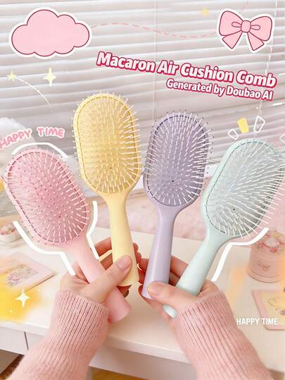 Lược massage đệm khí 2 trong 1 màu Macaron, sử dụng được cả khi ướt và khô, tạo kiểu tóc bồng bềnh, thiết kế đệm khí mềm mại, tiện dụng giúp gỡ rối nhẹ nhàng, nhẹ nhàng và dễ mang theo cho trường học, du lịch, kỳ nghỉ, công tác và sử dụng hàng ngày.