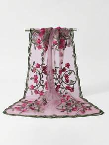 1pc Spring New Embroidered Women's Long Scarf, Shawl, Breathable & Skin-Friendly, Suitable For Travel, Photo Shooting, Daily Casual Wear,Beach,Holiday - Multicolor - View 13