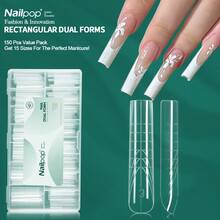 Boxed Transparent Nail Extension Tips With Guide Lines, Natural Fit, UV Gel Acrylic, Smooth Non-Stick Inner Wall, Multiple Sizes, Reusable, Home And Salon Nail Art Tools - Clear - View 2