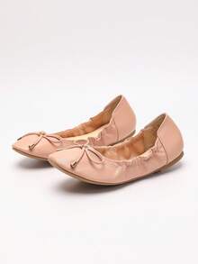 Casual Bow Ballet Flats – Soft Resilient Insole, Comfortable Foot-Hugging Design - Bụi hồng - Xem 3
