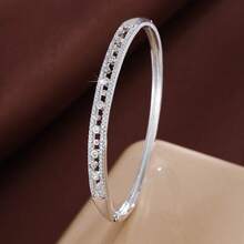 1pc Minimalist Geometric Dotted Star Design Zirconia Inlaid Women Bracelet - Multicolor - View 9