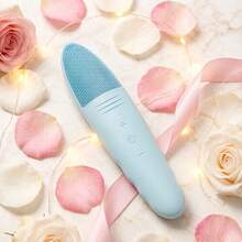 Waterproof Ultrasonic Facial Cleansing Device Electric Silicone Brush For Deep Pore Cleansing Massage Exfoliation And Skin Rejuvenation With Gentle Vibrations For Sensitive Skin - Màu xanh lam - Xem 4