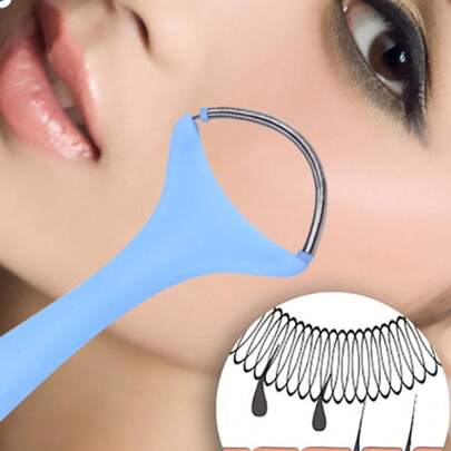 1 máy triệt lông mặt không đau, máy triệt lông cầm tay dạng con lăn lò xo, dụng cụ triệt lông lò xo, máy triệt lông nhẹ, phù hợp cho cả nam và nữ, dụng cụ triệt lông mặt bằng thép không gỉ với lò xo.