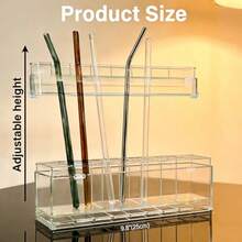9.8 Inc Double-Layer Re And Wasable Large Acrylic Cabinet Straw Older Organizer Wit Traces O Adesive Ce-Sang Sage Rack  Cabinet Door Clear Straw Cabinet Older - 清除 - 查看 7