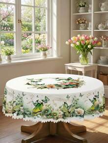 1 chiếc khăn trải bàn tròn và chữ nhật màu trắng in hình hoa bướm xanh vẽ màu nước, nốt nhạc, phong cách vườn xuân tươi mát. Chất liệu polyester cao cấp, chống thấm nước, chống bám bẩn, chống dầu mỡ, chống bụi, có thể giặt và tái sử dụng, thích hợp trang trí nhà cửa, nhà bếp, đám cưới, bàn tiệc cưới, trang trí trung tâm phòng. - Nhiều màu - Xem 6