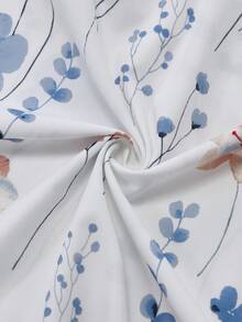 Đầm nữ mùa hè in hoa tươi sáng, phối eo, kiểu dáng thanh lịch, thích hợp cho buổi hẹn hò ngày Valentine. - Xanh và trắng - Xem 8