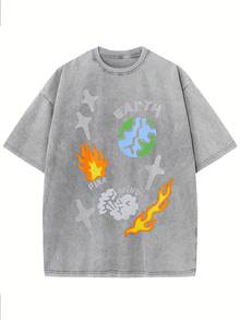 Me Oversized Cotton Solid Drop Shoulder T Shirts For Men Vintage Streetwear Basic Tees Baggy Hip Hop Unisex Tops Acid Wash T Shirt - Summer Tops - 2026 New Summer Outfits For Men - Vacation Outfits Men - Unisex Washable T-Shirt - 灰色 - 查看 7