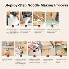 He  Dough Preer Tainle Teel Noodle Maker Hine Dumpling Wrapper Pre With 6-Thick Etting 0.6-4.8mm 3 Noodle Widt (2mm/6mm/9mm) Noodle Cutter For Kitchen - Stainless Steel - View 7