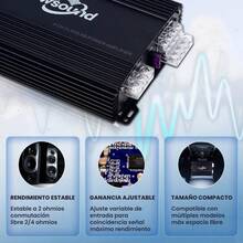 Amplificador de Audio para Auto 4 Canales 1000W, Potencia Máxima, Clase AB, Owsound MX50.4F para Carro, Color Negro - Negro1 - Ver 5