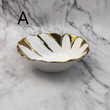 1个白色和金色陶瓷调味碗，手工绘制金色线条，可盛放手工蘸酱、莎莎酱、酱油、沙拉酱、小吃碗 - 彩色 - 查看 13