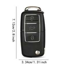 Carcasa plegable para llave remota con hoja sin cortar de 2/3/4 botones para VW Golf, Passat, Polo, Jetta, Touran, Bora, Sharan - Múltiples estilos - Ver 7
