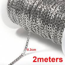 2m Gold Stainless Steel NK Chain, Lip Sequin Beaded Chain, Long Frame Cross Chain, Suitable For Handmade DIY Jewelry Making Necklace Bracelet Accessories - 2 Meters - View 31