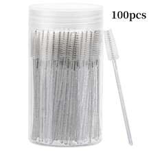 100支一次性睫毛膏刷头，水晶眉刷（适用于睫毛嫁接），带收纳盒的睫毛刷 - 白色 - 查看 10