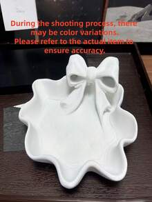 3件套可爱蝴蝶结首饰托盘套装 - 三件套化妆品收纳盒，适用于戒指、耳环和项链，少女风饰品碟 - 彩色 - 查看 6