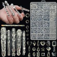 KIRAME 24-Slot DIY Nail Art Rhinestone Kit - 20pcs High Gloss Rhinestones Of Each Color With 1 Rhinestone Drill Pen, Nail Gems, Nail Salon, Home Manicure, Nail Art Supplies, Christmas, New Year, Valentine's Day, Mother's Day, Holiday Gift, Suitable For Handicrafts, Clothing, Fabrics, Shoes, Glass Products, Jewelry Making - Multi-Size Sparkling Decor - White - View 7