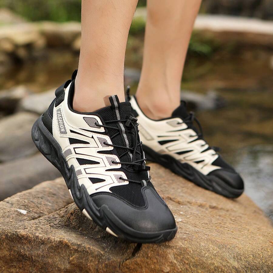 Zapatos para hombre para correr campo a través, senderismo, trekking, zapatos de gran tamaño para comercio transfronterizo, primavera y verano - Beis - Ver 1