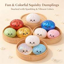 Glitter Dumpling Squishy, 2026 New Dumpling Squishy Mystery - 10 Colors Random Mystery Gift Box, More Surprises (Glitter Blue) - Ngẫu nhiên - 4 cái - Xem 7
