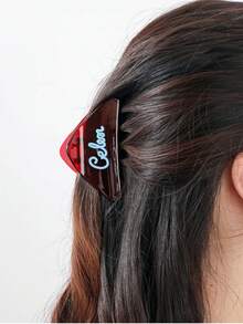 1pc French Transparent Letter Triangle Hair Claw Clip, Suitable For Women With Fine Hair - Multicolor - View 7