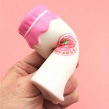 Kawaii Milk Bottle Squishy Toy, Slow Rebound Food-Shaped Stress Relief Squeeze Ball, Cute Drink-Inspired Vent Fidget Toy For Teens & Adults, Anxiety Relief Desk Decor - Multicolor - View 7