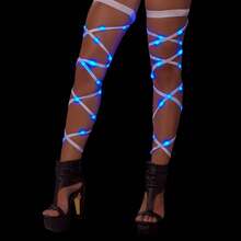 2 PCS Sparkling LED Light Up Leg Wraps For Women, Twinkling Luminous Garter Set Professional Performance Props, Flashing Neon Leggings For 2026 Spring Music Festival & Easter Party Accessories - LED Leg Wraps - View 13