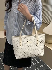 2026 Spring New Sweet Tote Bag, Women's Large Capacity Shoulder Bag, Versatile Underarm Bag - White - View 2