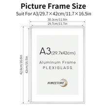 HIMEETIME 1/3件装铝合金相框，尺寸30x40厘米/A3/A4，金属框，窄边防锈金属框，适用于海报、画布和证书，现代家居，婚礼照片展示，工作室墙面艺术，办公室奖品装饰（金色/银色/黑色） - 半圓弧鋁合金相框 - 查看 20