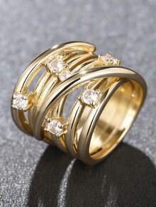 1pc Women's Engagement Ring, Anniversary Party Jewelry, Valentine's Day Gift - 4# - View 5