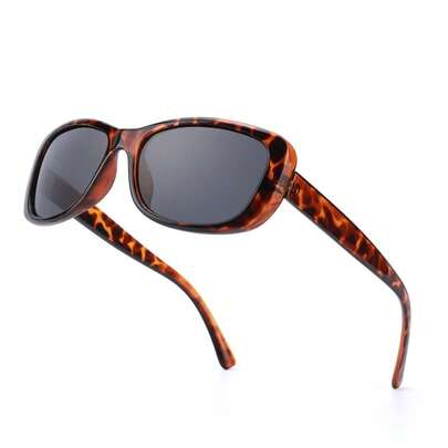 Sunglasses Womens Polarised Rectangular Lens, Vintage Ladies Sunglasses With UV Protection