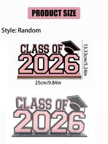 2026 Graduation Class Pink Decor: Shiny Pink "Class Of 2026" Wooden Desktop Decoration, Suitable For All Graduation Parties, Home Decor, Birthday Parties And Theme Parties - Multicolor - View 6