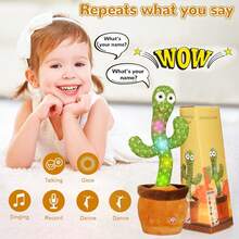 2026 Hot Popular Dancing Talking Cactus Toy, Singing Recording Mimicking Toy That Repeats What You Say, Musical Interactive Toddler Toy 1-Year-Old Boys & Girls, Easter Basket Stuffers & Gifts, Daily Home Companionship And Outdoor Gifting - 仙人掌玩具 - 查看 4